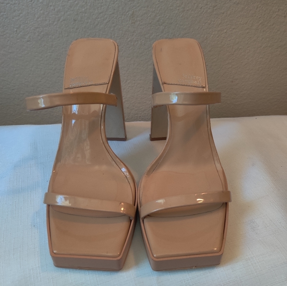 Jeffery Campbell Nude Platform Slide in Heels